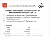 Antrag auf Verleihung einer Auszeichnung durch den Kreisfeuerwehrverband Sigmaringen e.V.